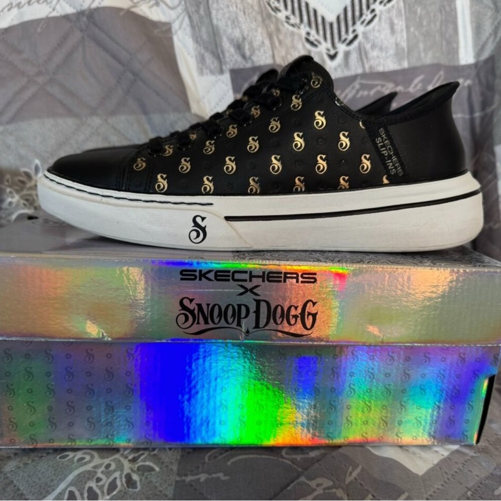 ** Clearance Discounted**  Skechers Snoop Dogg S-Print Mens Black Sneakers